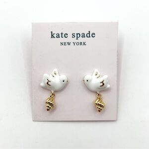Kate Spade white dove earrings